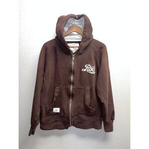 Rocawear Brown Hoodie Roc Denim Co Premium Honor Thieves Logo Full Zip Y2K Large